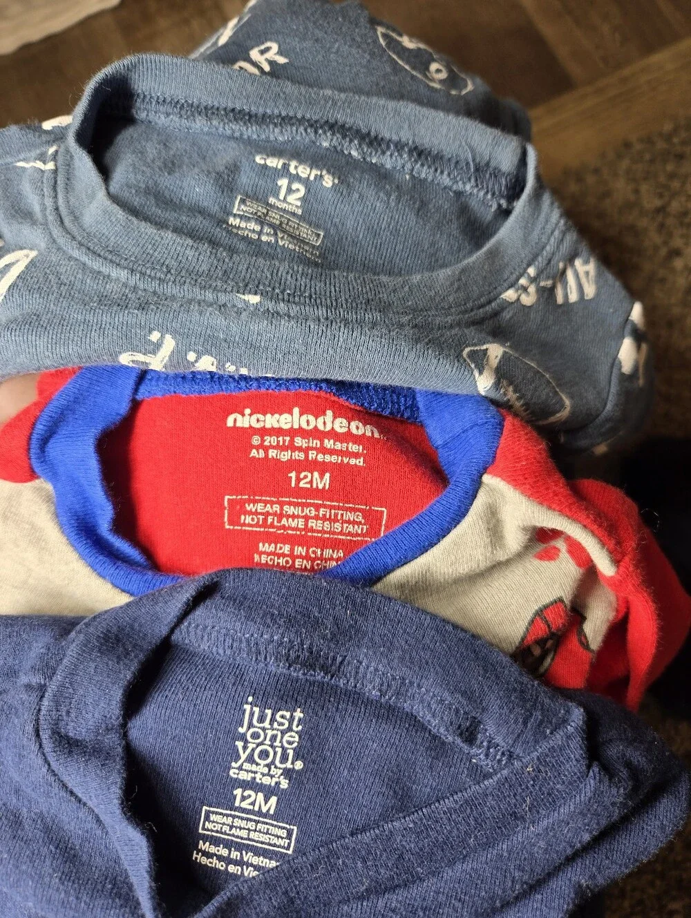 Assorted Baby Boy Pajama Tops & Bottoms – 8pc Bundle – Size 12M / 12–18M / 18M